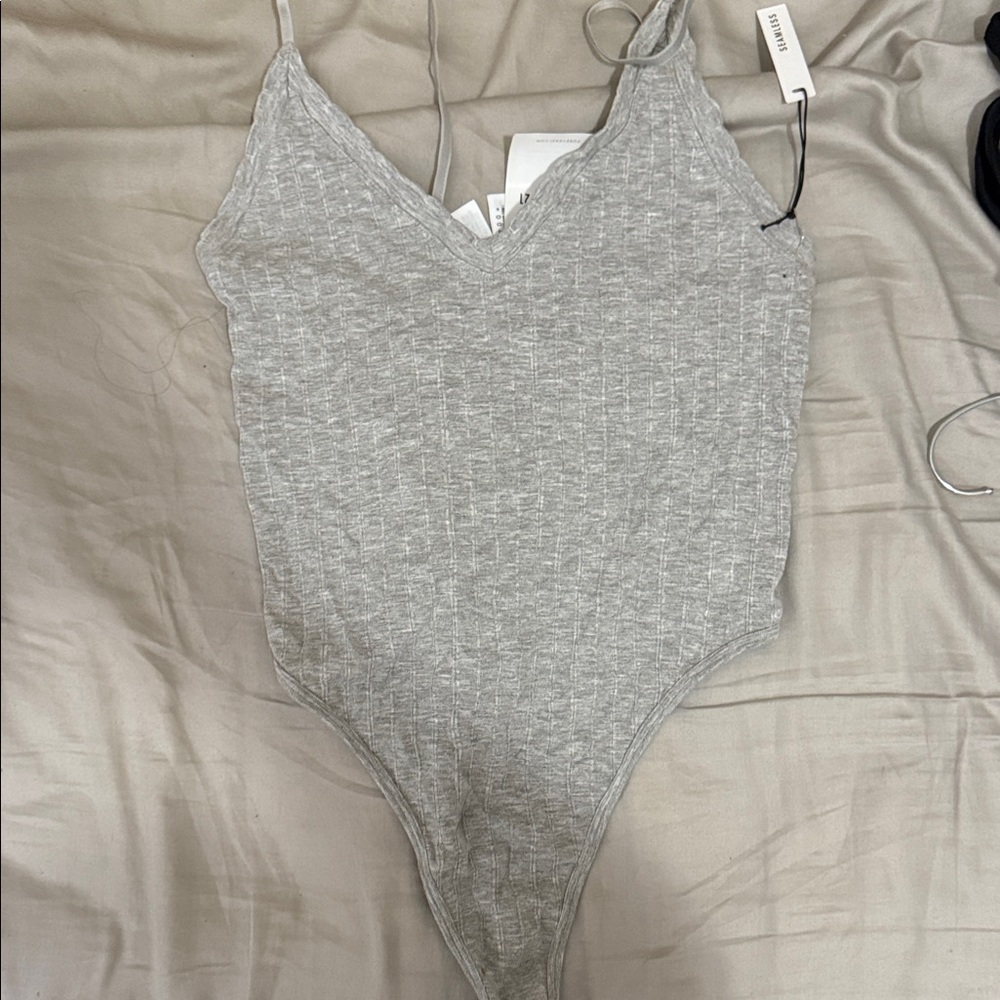Forever 21 Light Gray Seamless Bodysuit